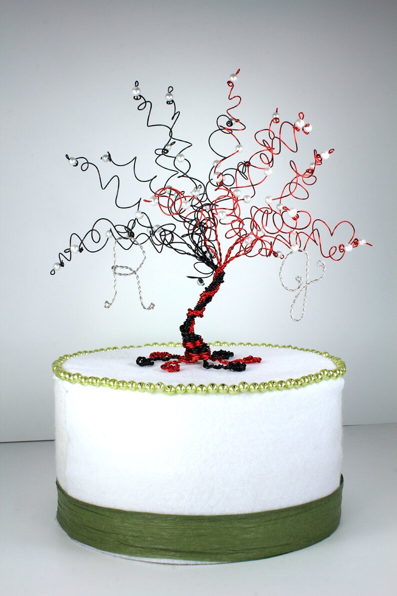 Entwined When Two Become One Wedding Cake Topper Tree Custom Wire Sculpture image 4