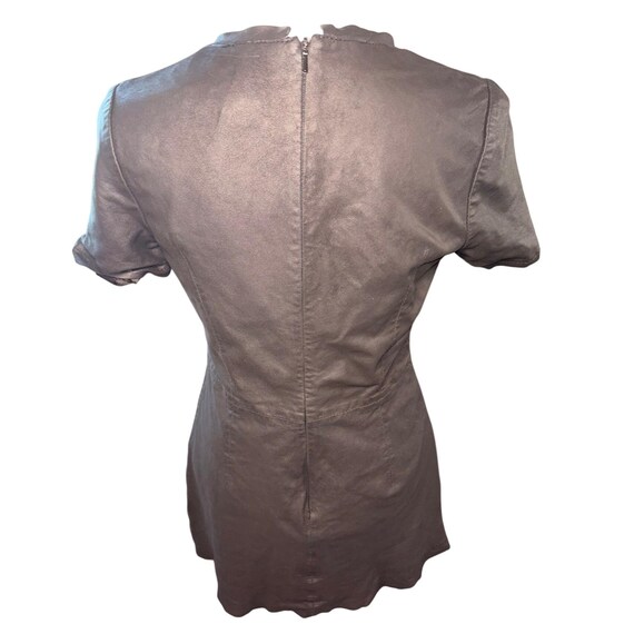 Muubaa Black 100% Goat Nappa Leather Mini Dress Minimalist Luxury View 6