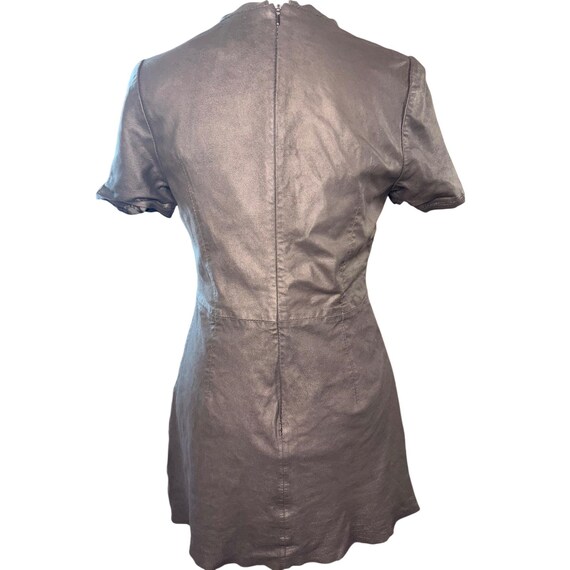 Muubaa Black 100% Goat Nappa Leather Mini Dress Minimalist Luxury View 5