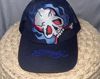 Fitted - Vintage Y2K Grunge Skull Rose Six Flags 2000s Hat - Etsy