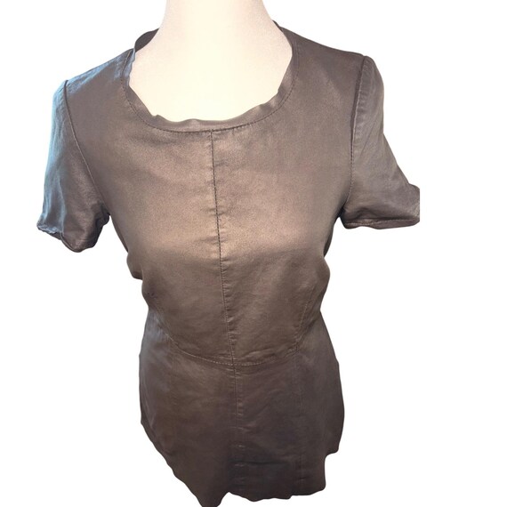 Muubaa Black 100% Goat Nappa Leather Mini Dress Minimalist Luxury View 3