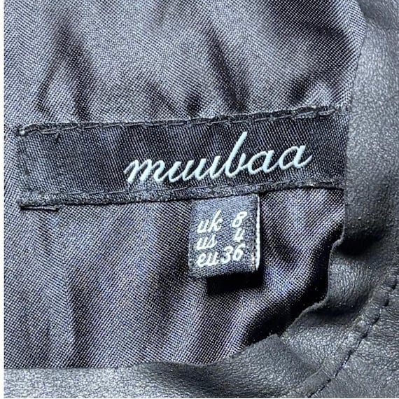 Muubaa Black 100% Goat Nappa Leather Mini Dress Minimalist Luxury View 2