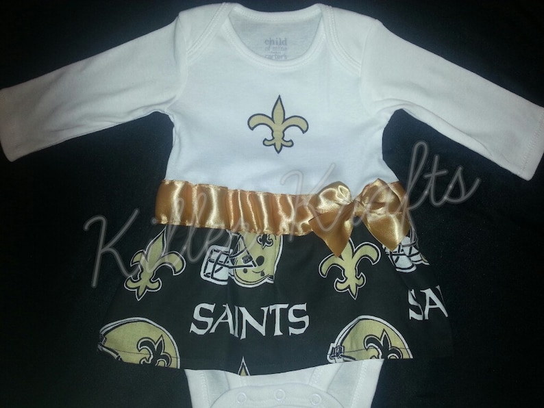 Saints inspired baby girl outfit