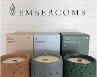 Organic Beeswax Coconut Candle Collection | Non-Toxic Aromatherapy Clean-Burning | Reusable Clay Vessel