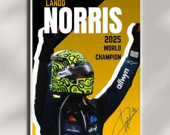Lando Norris World Champion 2025 F1 Poster | Choose Your Design F1