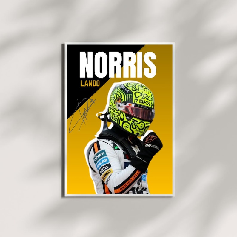 Norris 22 Racing Letters Lando Norris World Champion 2025 F1 Poster | Choose Your Design F1 - Etsy