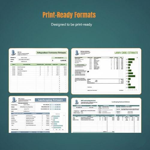 40+ Estimation Template Bundle | Excel Google Sheets | Construction ...