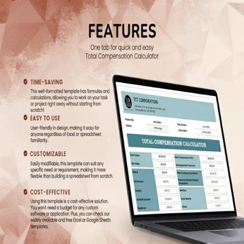 Total Compensation Calculator Template Excel Sheets | Salary, Benefits ...