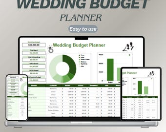 Wedding Budget Planner Google Sheets Excel Template | Comprehensive Expense Tracker Bridal Budget Organizer