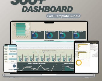 Paquete de más de 300 plantillas de paneles de control de Excel / Paneles de control para KPI empresariales, finanzas, recursos humanos, ventas, marketing y gestión de proyectos