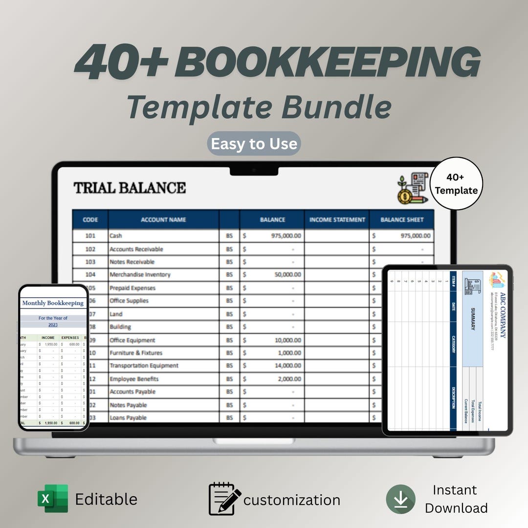 40+ Bookkeeping Templates Excel Google Sheets | Business Accounting ...