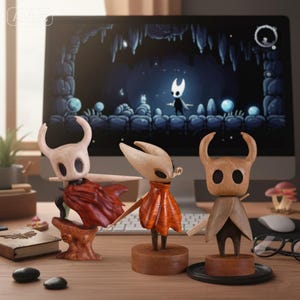 Handmade Hollow Knight Wood Figurine: Gamer Desk Decor - Etsy