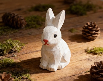 Cute Wooden Rabbit Keychain, Bunny Bag Charm, Animal Pendant Gift, Kawaii Rabbit Accessory, Unique Gift, Gift for Nature Lover