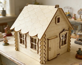 Kit de casa de madera DIY, casa de rompecabezas 3D, maqueta de cabaña en miniatura, regalo creativo para niños y adultos, juguete de rompecabezas de madera, kit de manualidades para decoración del hogar