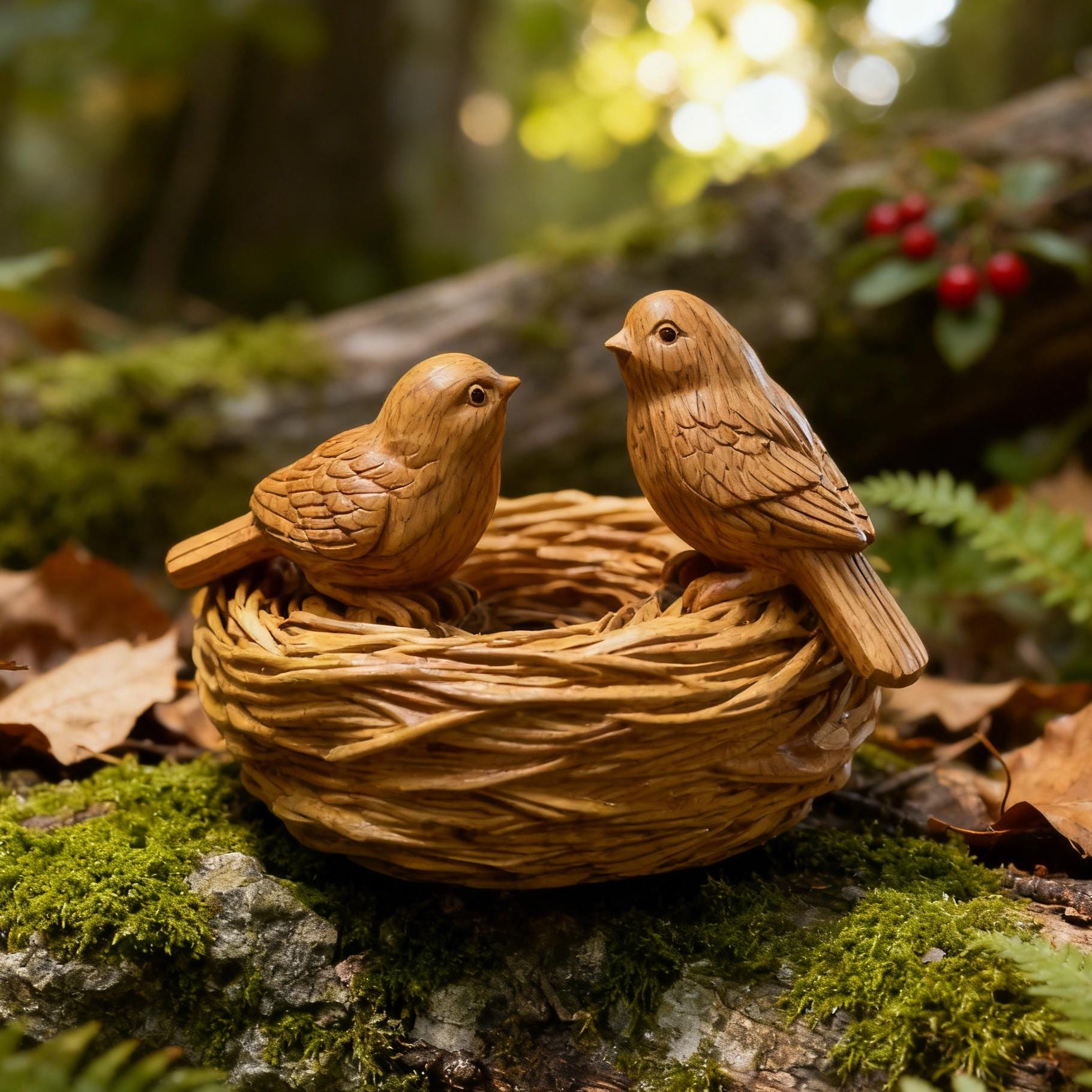 Bird in Nest Figurine - Etsy