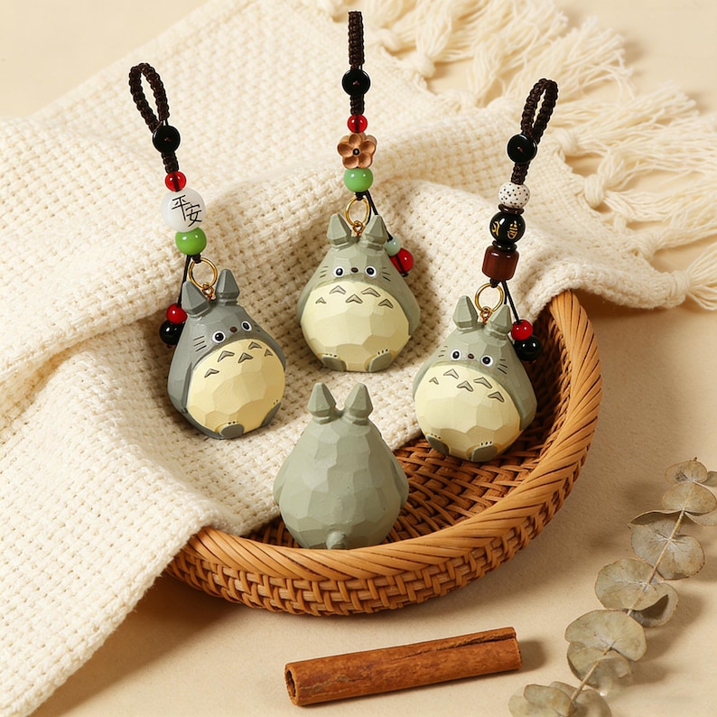 Totoro Keychain Anime Charm, Kawaii Pendant, Cute Anime Keychain, Studio Ghibli Inspired Keyring, Bag Charm, Anime Lover Gift image 4