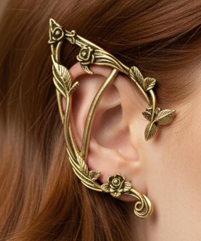Boucles D'oreilles Longues Gouttes En Hématite Et Cuivre - Style Baroque, Elfique, Médiéval - Neuf Avec étiquettes