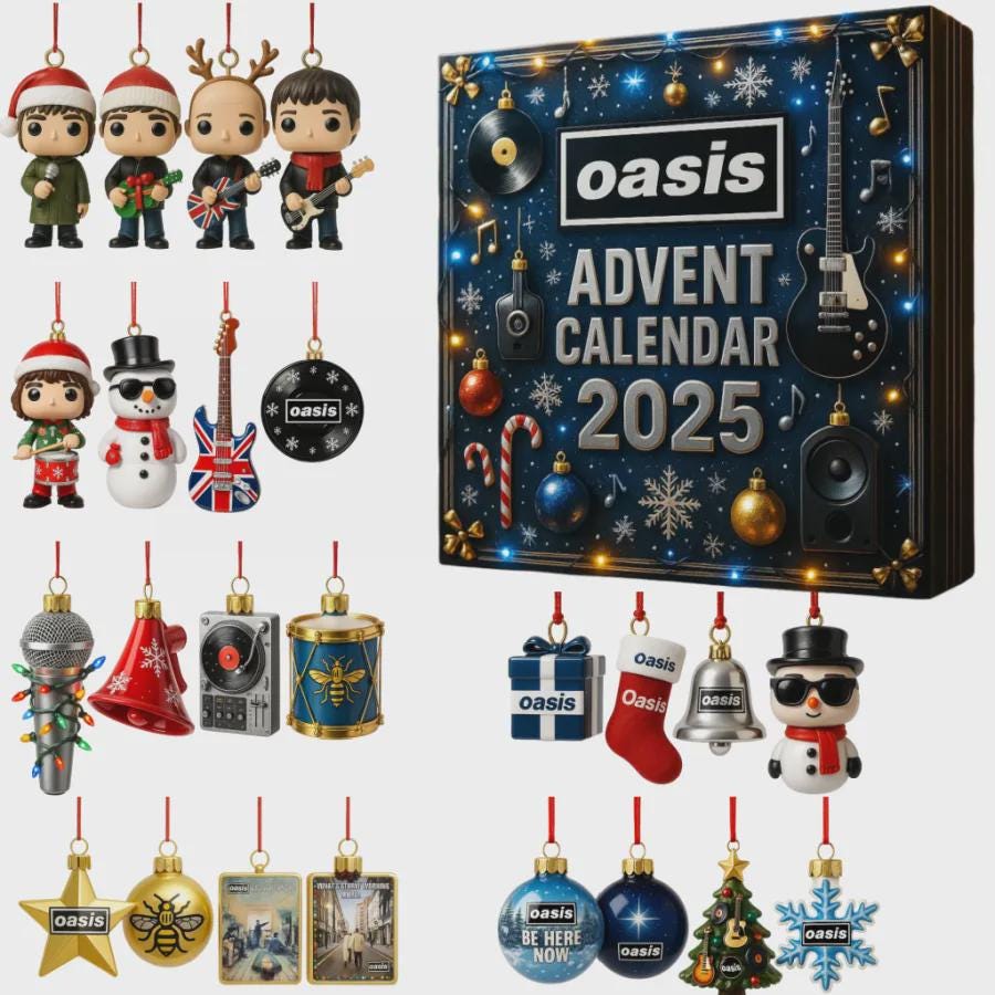 Discover Retro Music Advent Calendar 2025, 24-Day Christmas Countdown for Indie & Rock Fans, Mini Ornament Gift Set