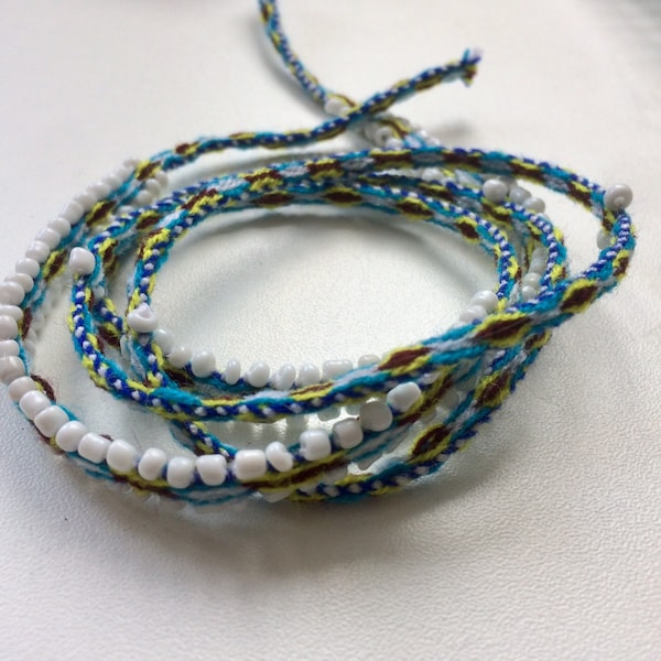 Wrap bracelet, colorful Friendship bracelet with small beads