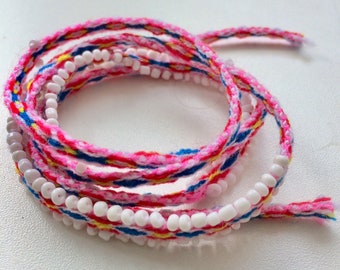 Pulsera envolvente, pulsera de amistad de colores con cuentas pequeñas