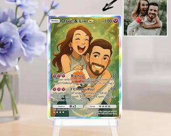 Carta Pokemon personalizzata per anniversario, carta Pokemon personalizzata, regalo per fidanzato, regalo per fidanzato, regalo Pokemon personalizzato, regalo Pokemon