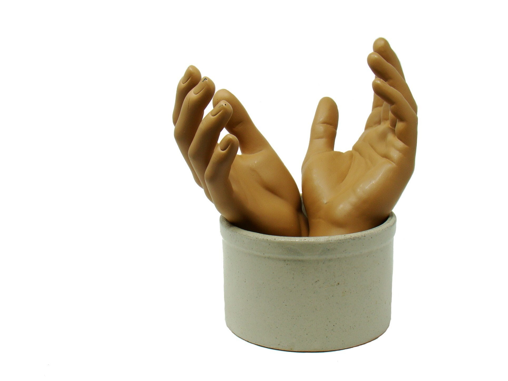 Mains Mannequin Vintage, Main Gauche et Droite. Mains de Marron/Beige avec Des Pièces Montage, Mains