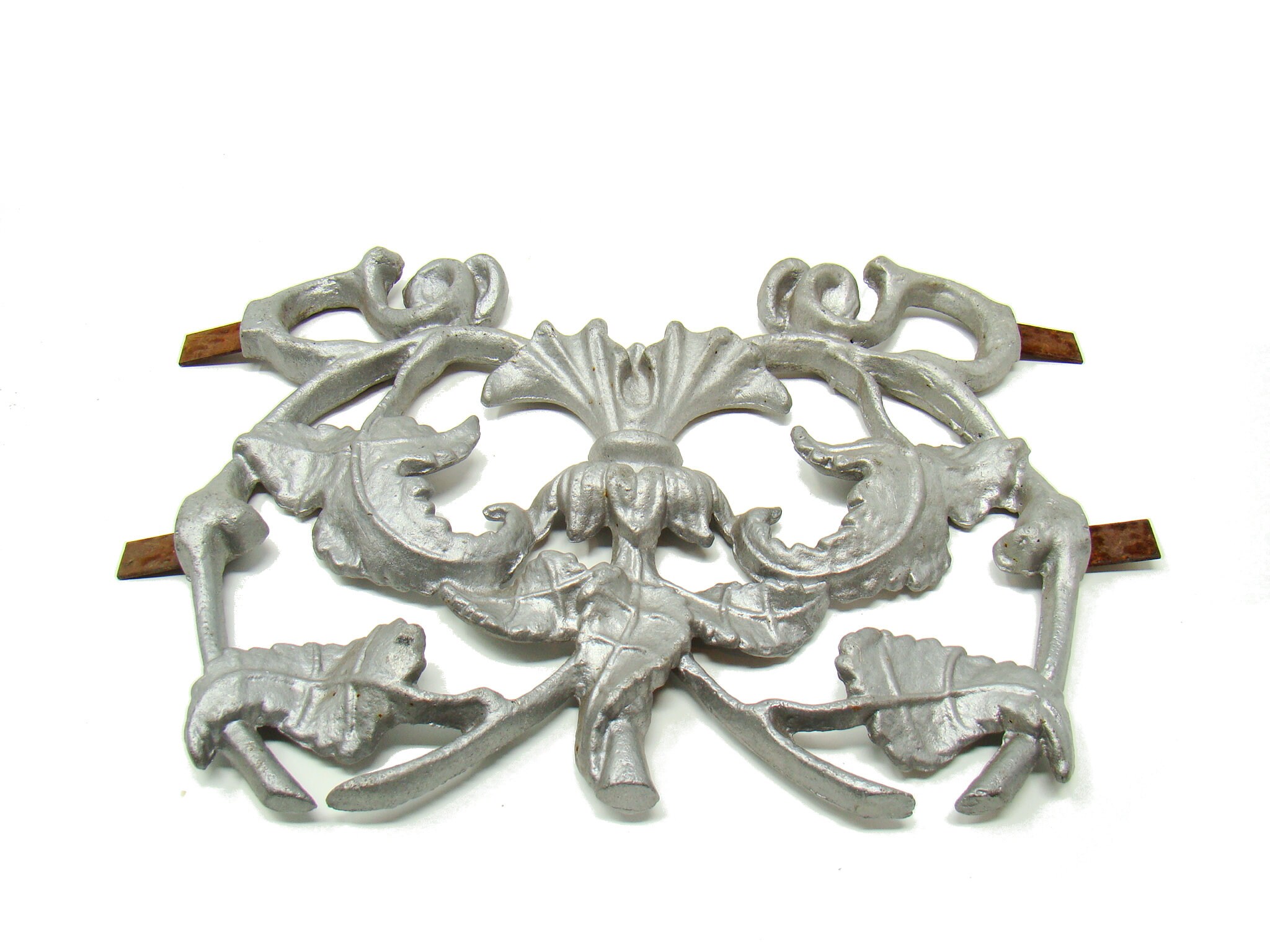 Insert de Portail Décoratif en Aluminium Vintage, Récupération Architecturale Fonte d'aluminium, Clô