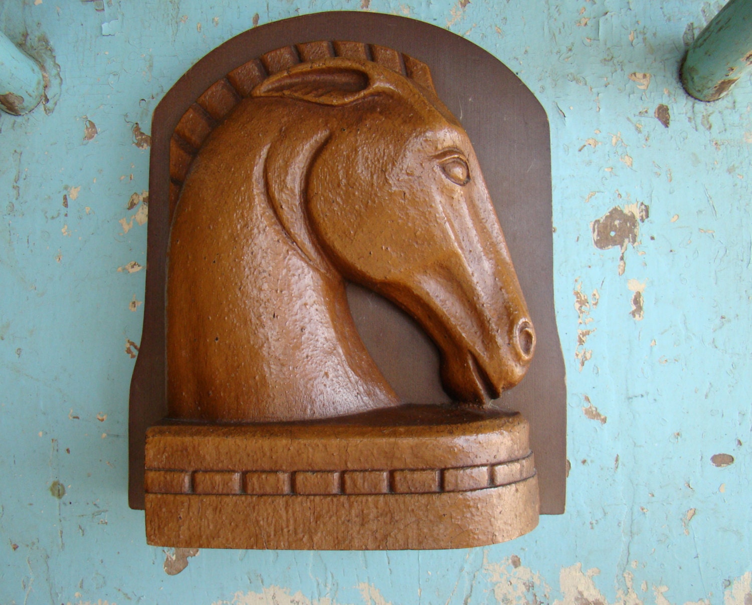 Serre-Livres en Bois Vintage, Serre-Livres Rustiques, Tête de Cheval, Affichage d'étagère, Idées Mod