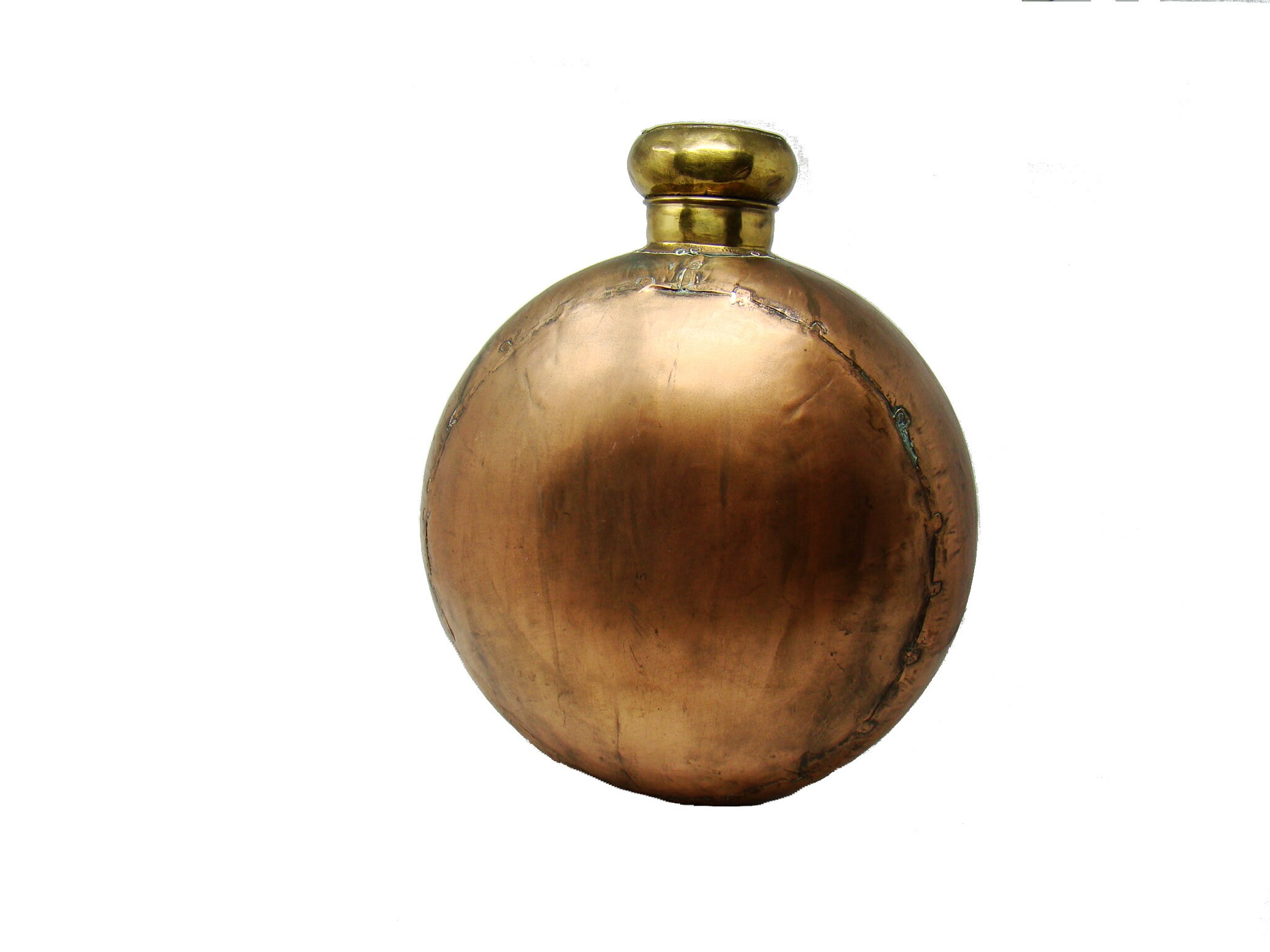 Grand Vase en Cuivre Fait à La Main, Décor Rustique Vintage