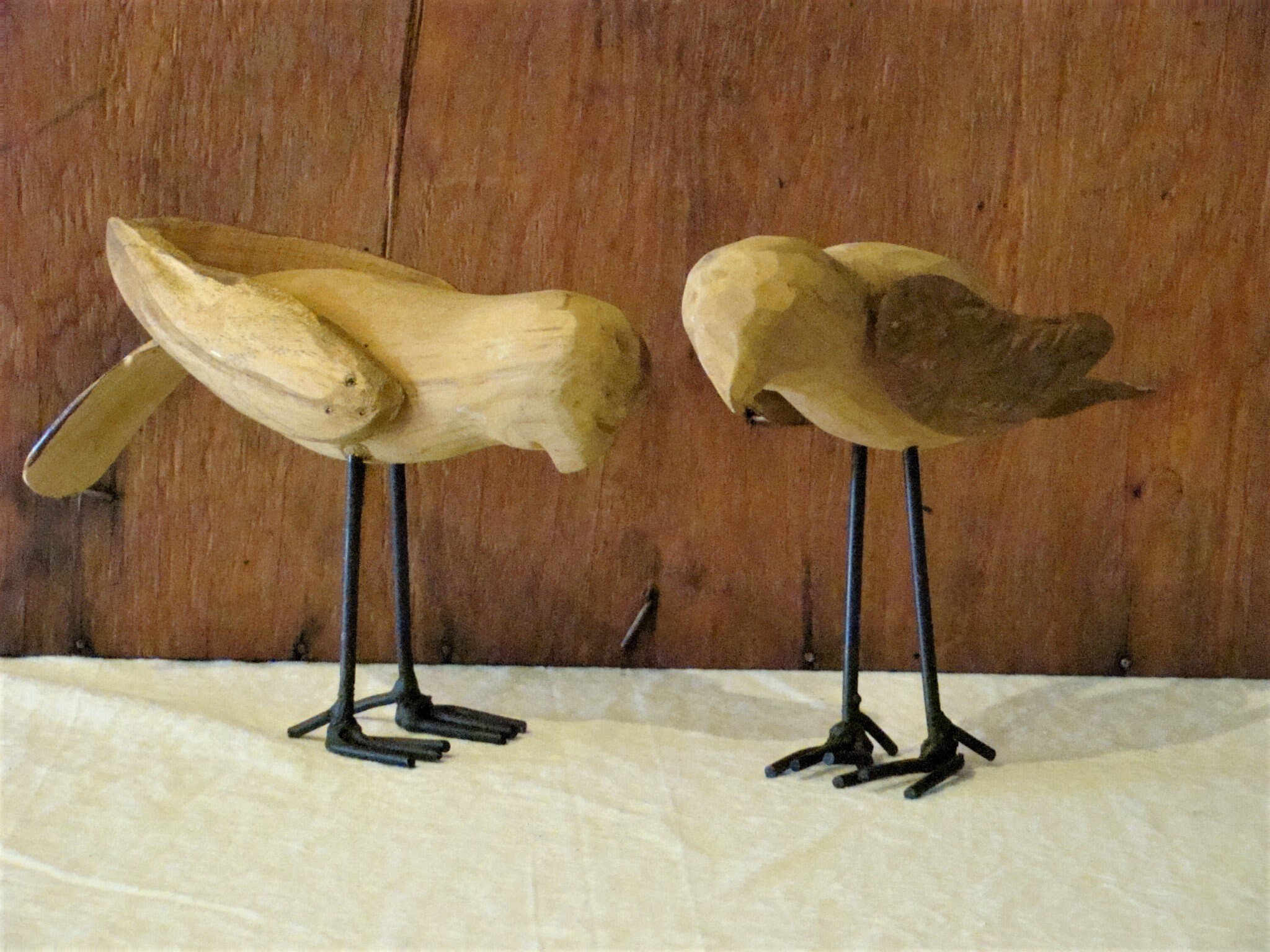 Paire d'oiseaux en Bois Faits à La Main