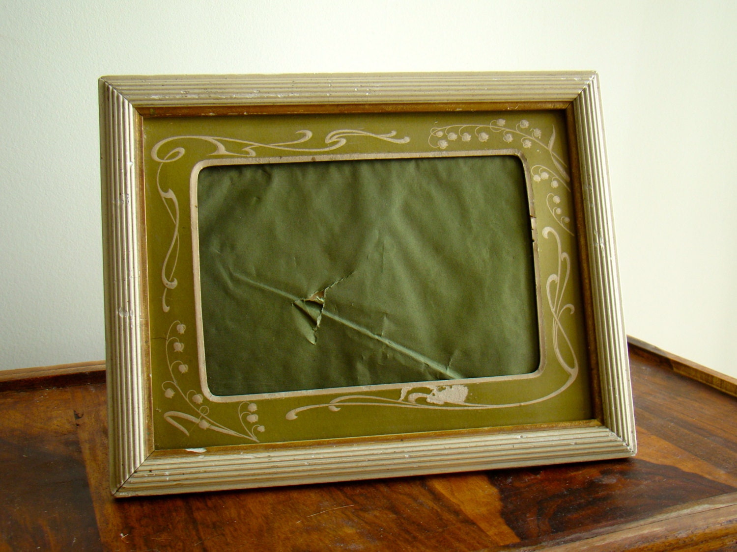 Cadre Photo Bois Antique, Affichage Photo de Blanc et Or