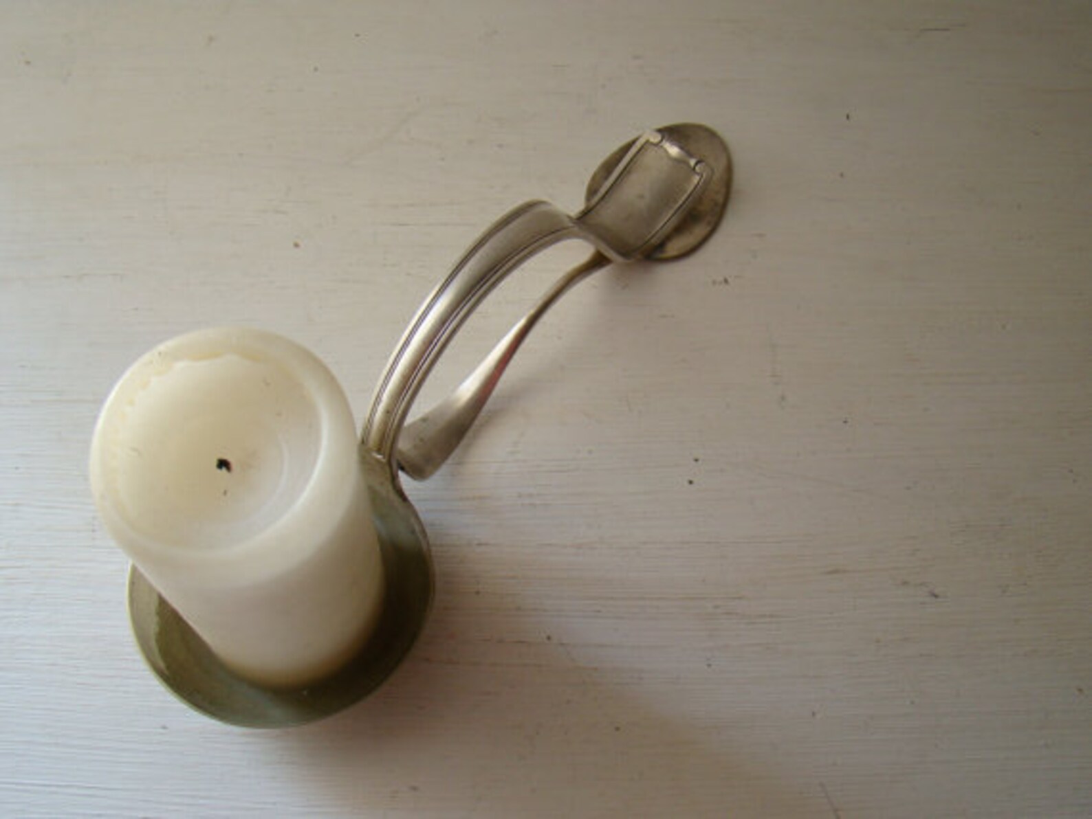 Repurposed Silverware Pillar Candle Holder Long Table Decor Etsy