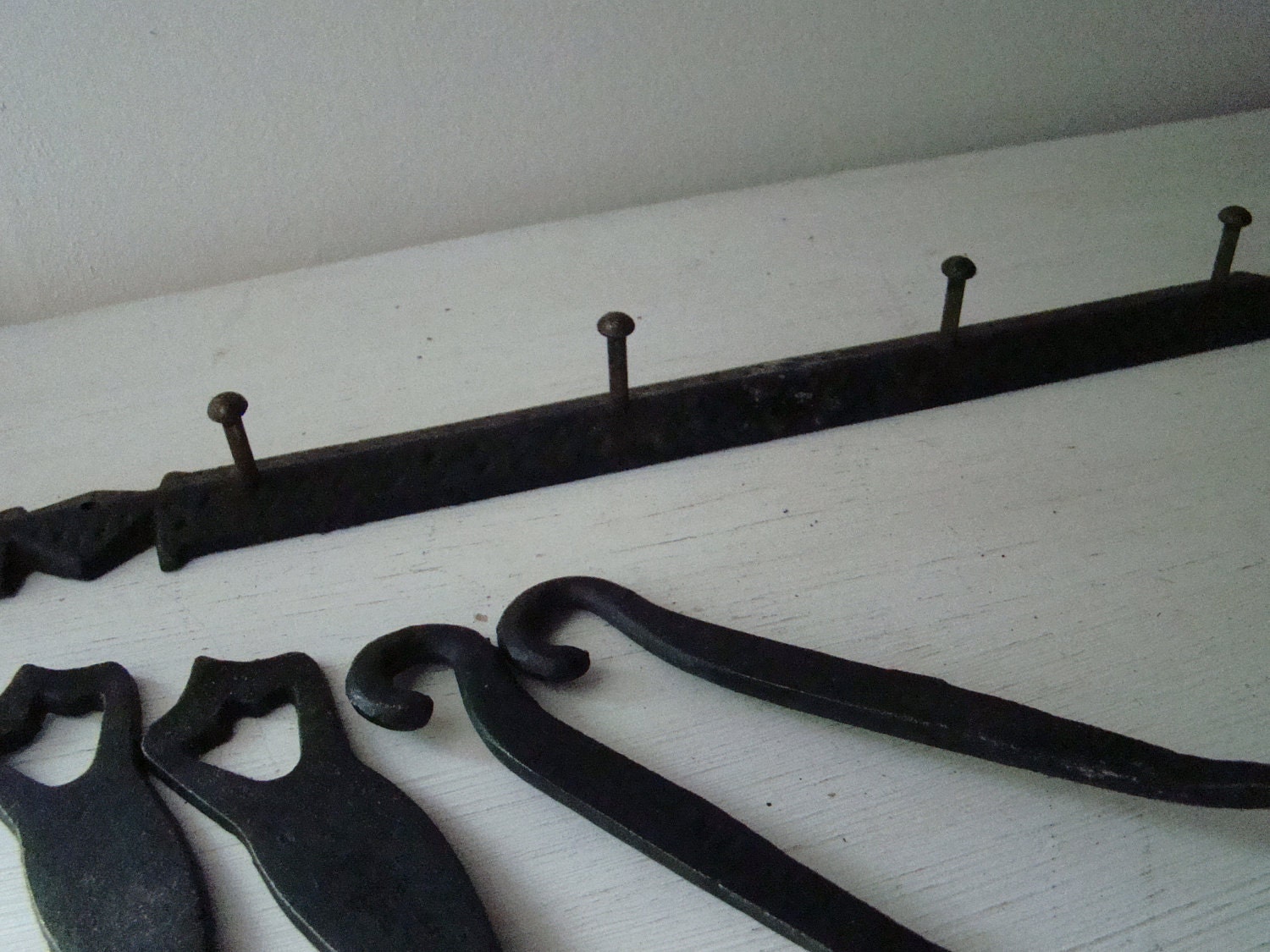 Vintage cast iron kitchen utensils rustic set of four with Etsy