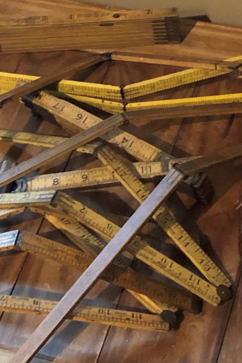 Wooden Rulers Set of 8 Antique Wooden Rulers and 1 Scribe Etsy