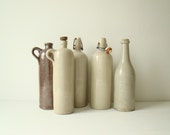 vintage french stoneware bottle, large chic french vintage stoneware bottle, vintage beer bottle, ceramic stoneware jar