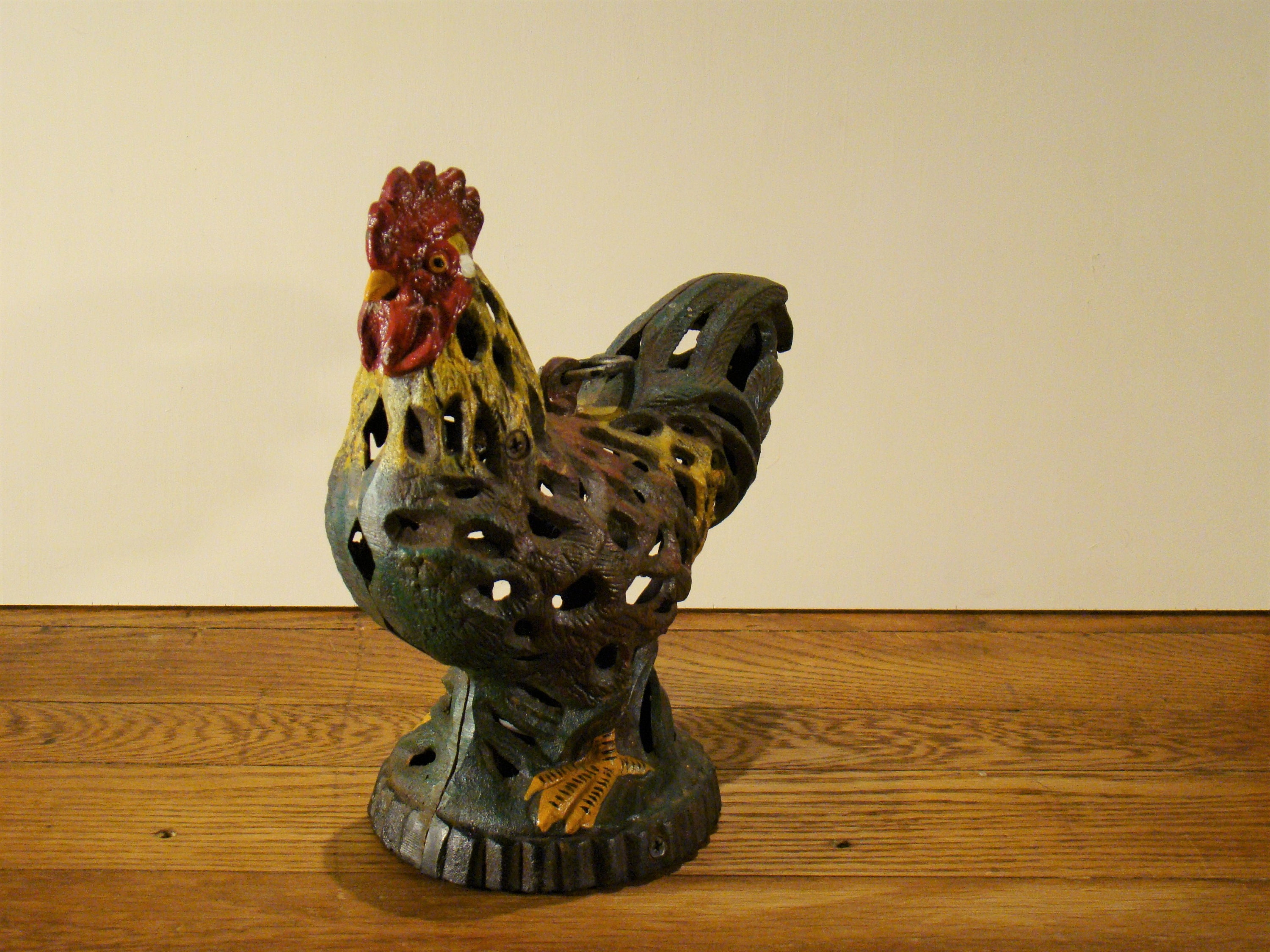 Vintage Cast Iron Rooster Lantern Farm Animal Lantern Etsy