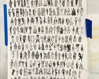 234 Figures ink on paper - Alex Warble 2024