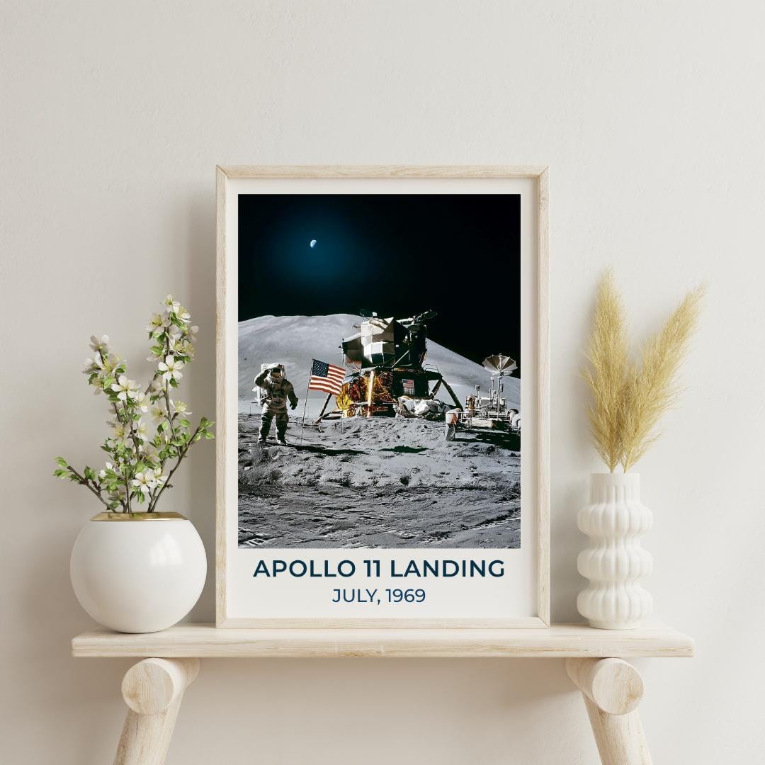 Apollo 11 Poster Historical Moon Landing Nasa Poster Print Space ...