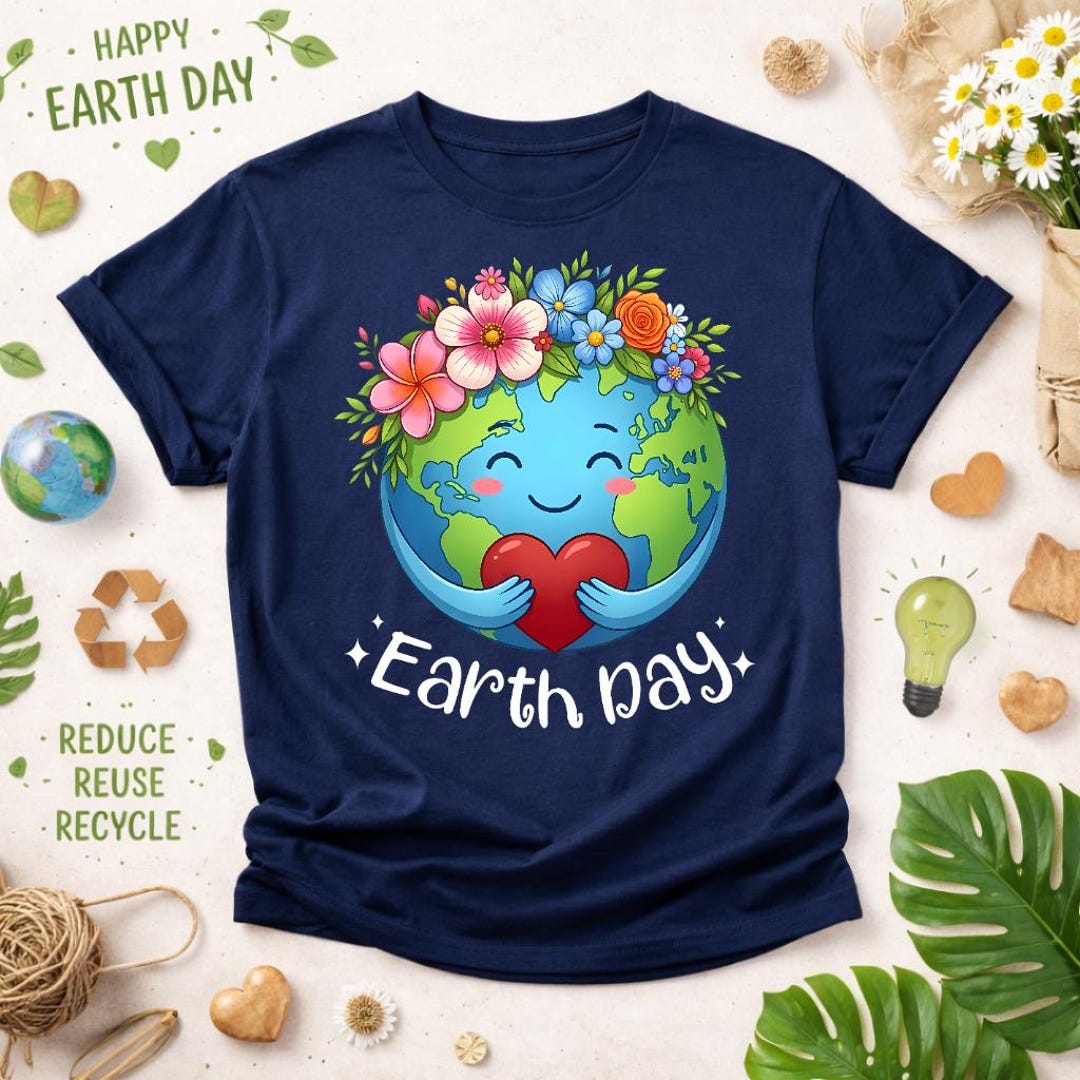 Happy Earth Day 2026 PNG, Planet Earth Graphic, Eco Friendly Shirt ...