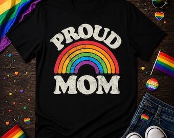 PNG de Mamá Orgullosa LGBTQ, Descarga Digital del Día de la Madre Aliada Arcoíris, Diseño de Sublimación para Mamá Orgullosa Gay, Apoyo LGBTQ