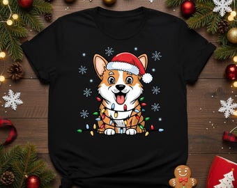 Lampki świąteczne Corgi PNG, Miłośnik psów i kotów Boże Narodzenie (Pobieranie cyfrowe)