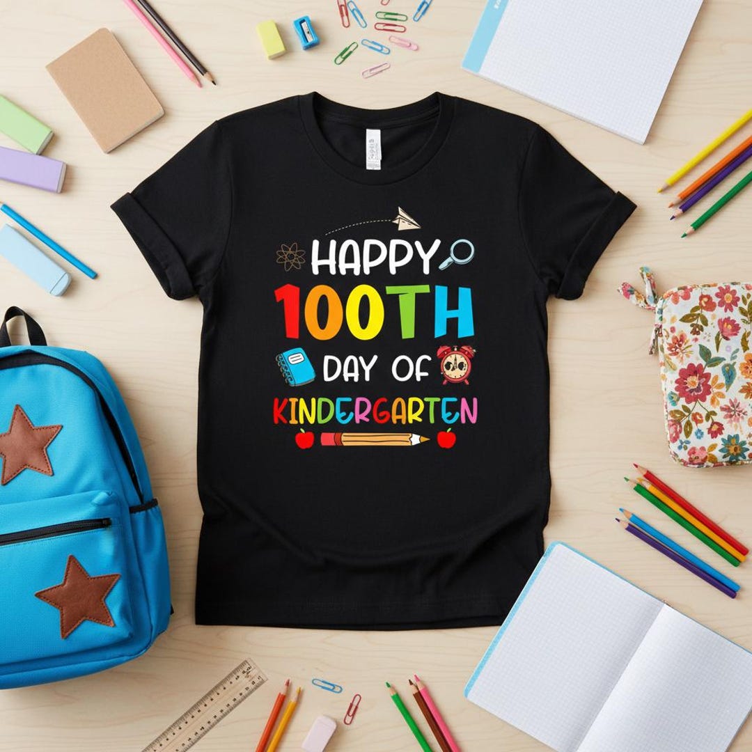 Happy 100th Day of Kindergarten PNG, 100 Days of School Kids Shirt ...