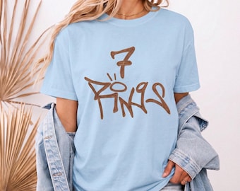 Ariana Grande 7 Rings Embroidered Concert T-Shirt, Coffee Brown Cotton Unisex Tee