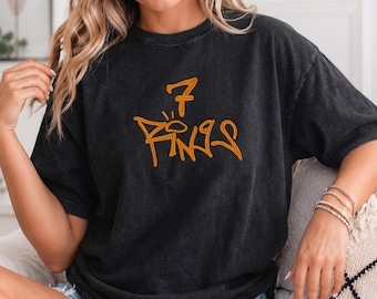 Ariana Grande Retro 7 Rings Tee – Vintage Concert Streetwear Shirt - Ariana Grande  Fan Gifts