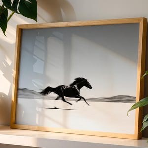 水上を走る3D白馬壁紙壁画 | ドラマチックな海の牡馬ウォールアート