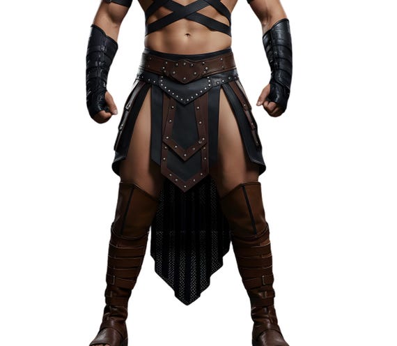 Genuine Leather Handmade Medieval Skirt: Luxury Menswear