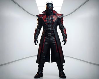 Handcrafted Black Leather Warrior Outfit: Genuine Leather LARP Costume Men