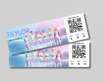KPOP Forever Concert Ticket | Digital Download Only | Souvenir | Personalise Name, Date & Location