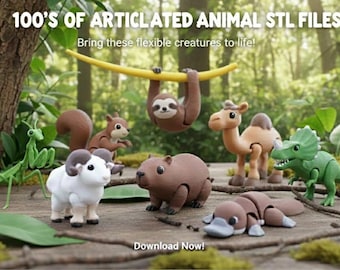 Gelenk 3D-Druck STL Dateien | 100+ Flexible Kreaturen & Tiere (Print-in-Ort!)