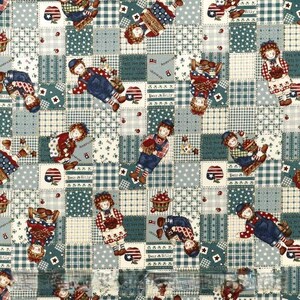 Retro Kids Dear Little World bomullslakanstyg 50 cm Tillverkad i Japan QUILT GATE Patchwork Quilting Väskor Förkläden Kuddfodral Heminredning
